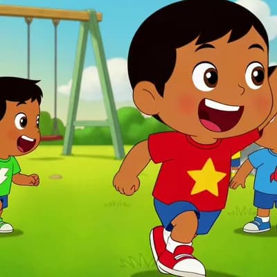 AI generated video: cartoon character like indian boys whose age is 5 to 10
