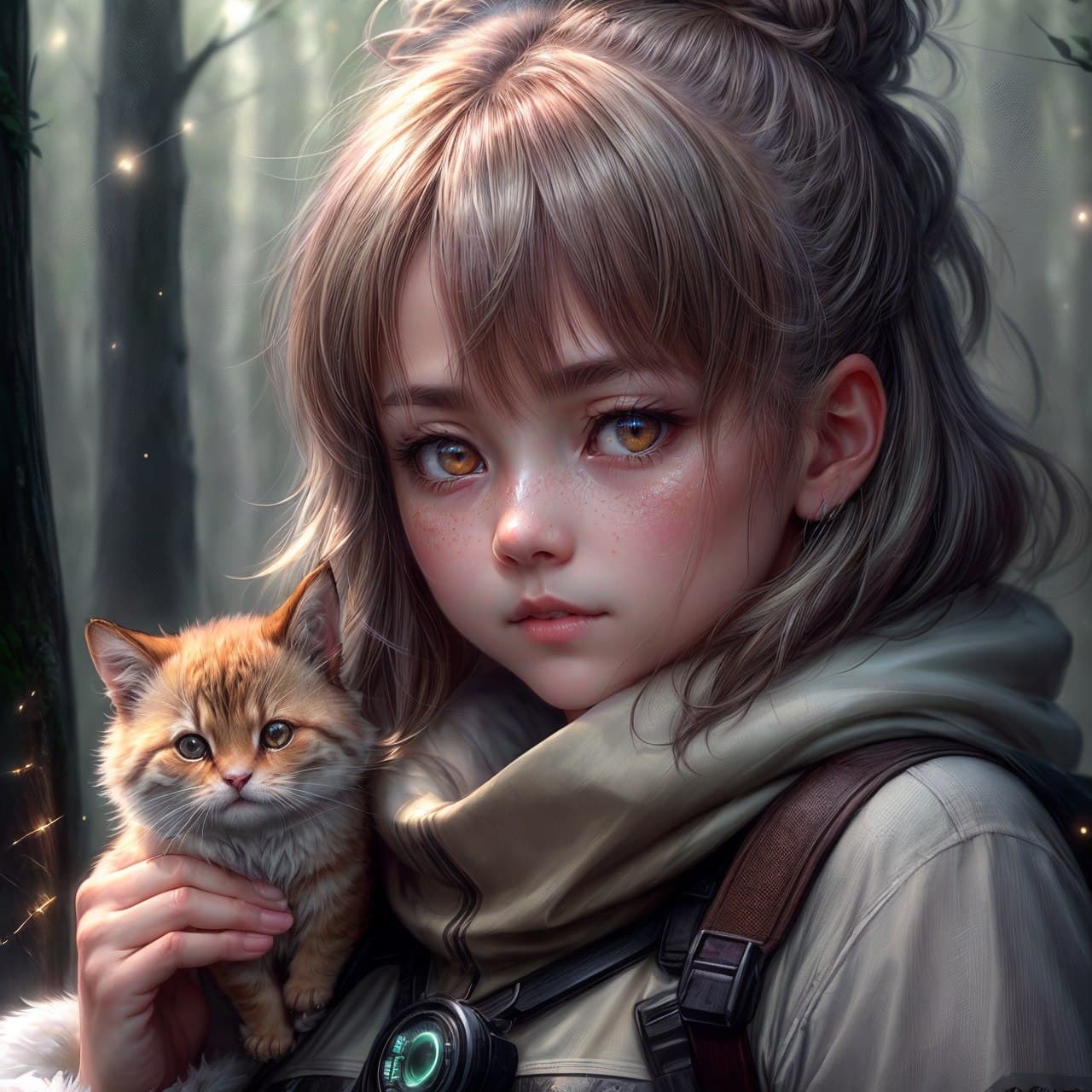 AI generated: Little cute forest fluffy chibi cuteness overload, sunny magical background, ultra precious details,...
