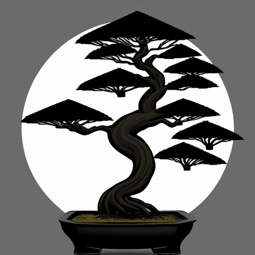 AI generated: /imagine prompt: bonsai wood vector logo, simple, black and white, Adobe illustrator, have content H...