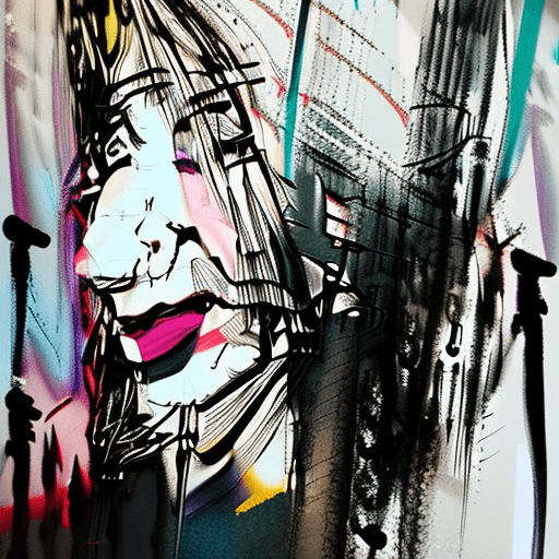 AI generated: aesthetic, painterly style, modern ink, Asian girl, sensual, sultry, dark blouse, expressive pose, u...