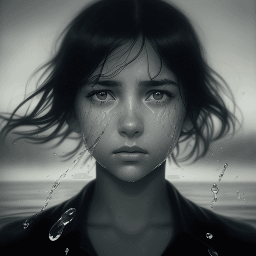 AI generated: a beautiful girl with water drops on her face, in the style of nathan wirth, dean cornwell, toni fri...