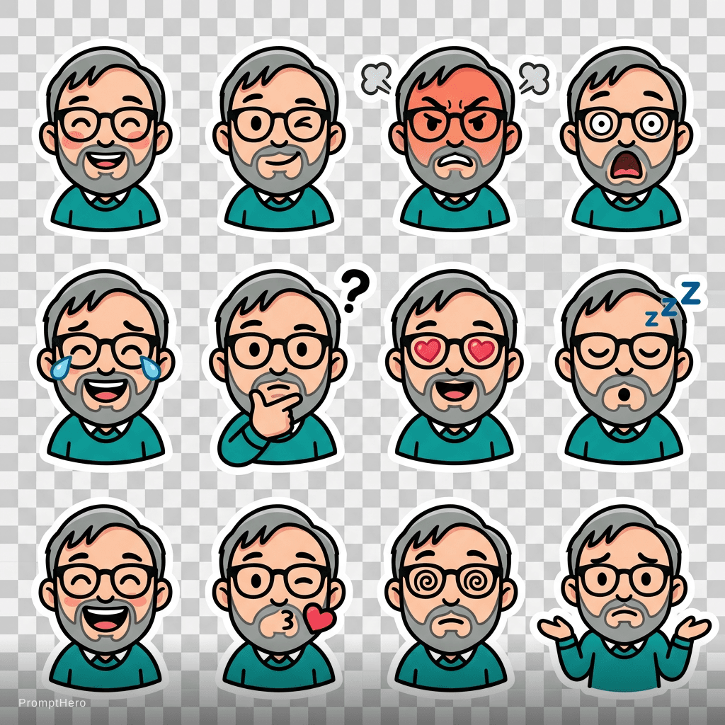 AI generated: expressions sticker pack