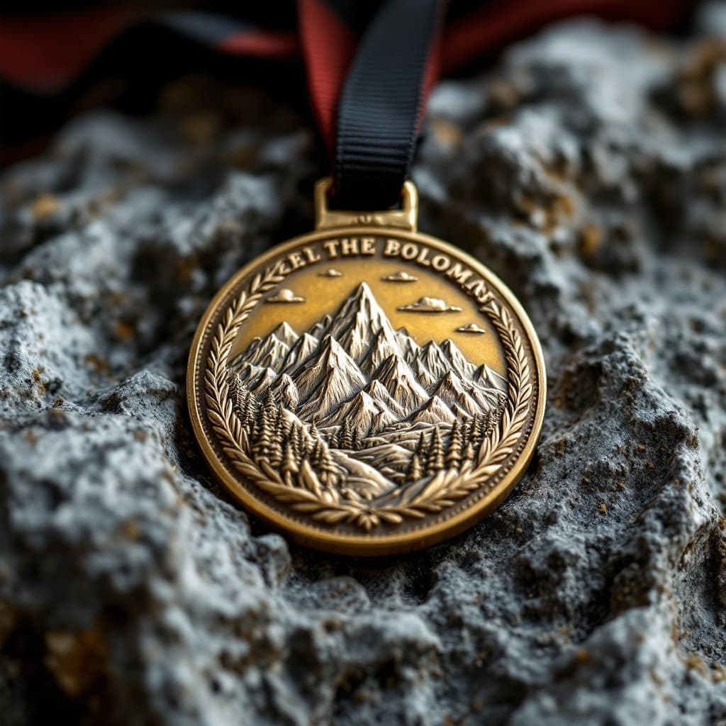 AI generated: a medal using the dolomites 
