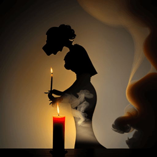 AI generated: Is that a woman's silhouette formed by the smoke of the candle