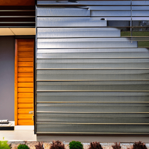 AI generated: Hyper realistic eye level exterior photo of a mid century modern style house