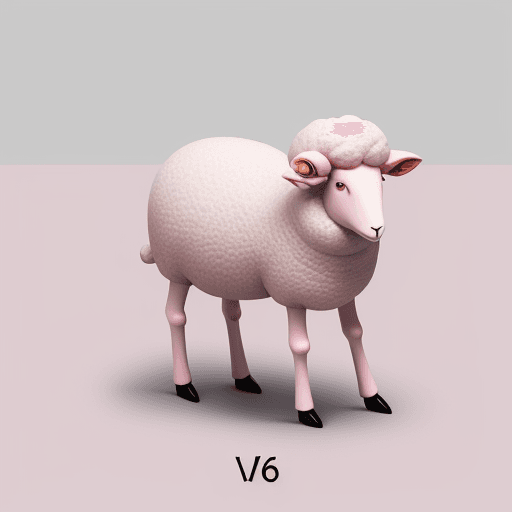 AI generated: Pink sheep with 5 legs. Surrealism Simplicity --ar 68:128 --stylize 750 --v 5.2