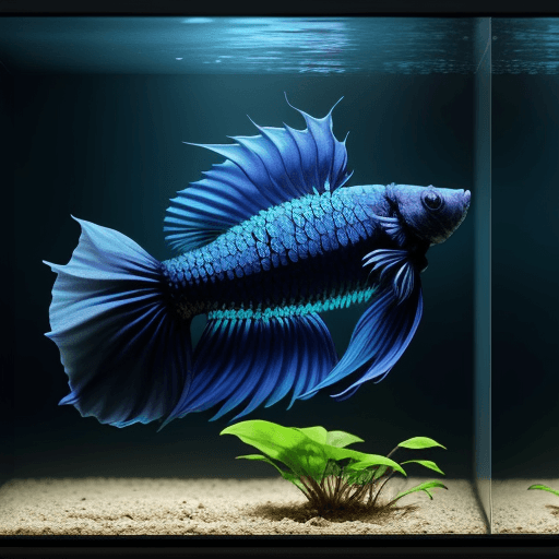 AI generated: black male betta splendens 