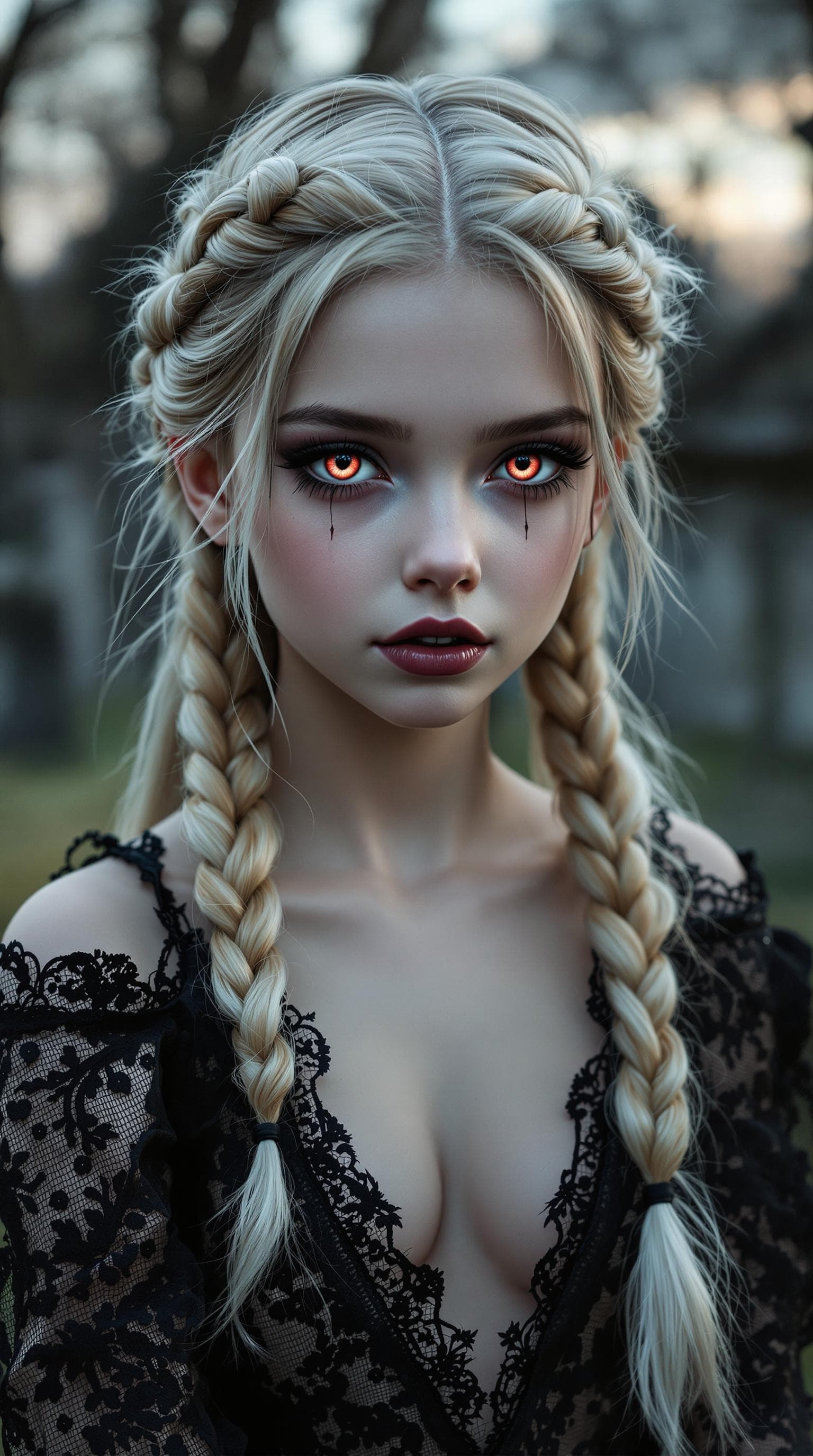 AI generated: a professional photo of a exceptionally of the most beautiful Russian vampire girl in the world, (ag...