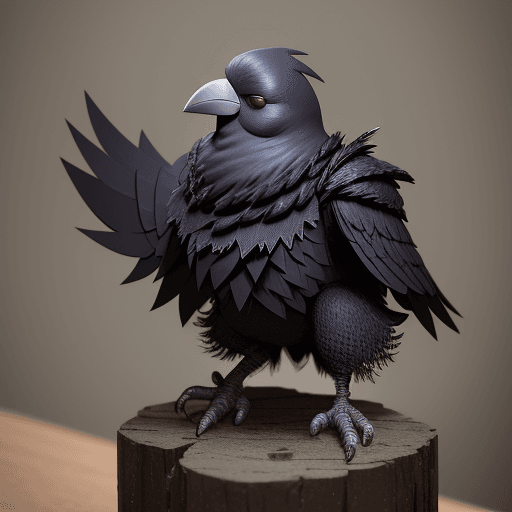 AI generated: Kenku crow, miniature, dnd game, high detail, sharp focus --ar 3:4