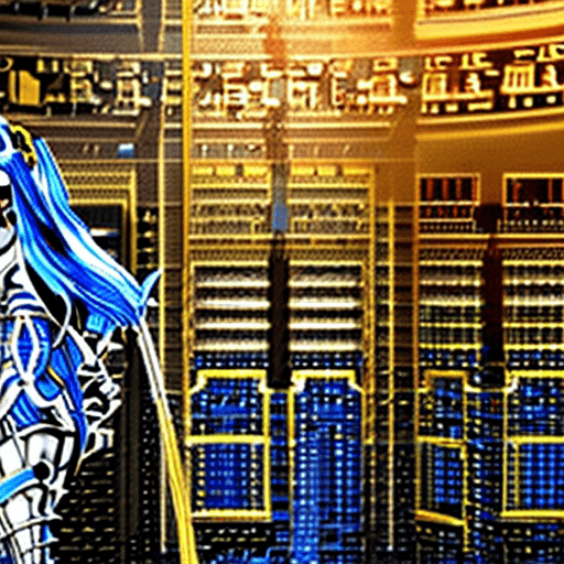 AI generated: design colosseum saint seiya 12, Aquarius Camus .His hair is Long and  color shade of blue, only one...