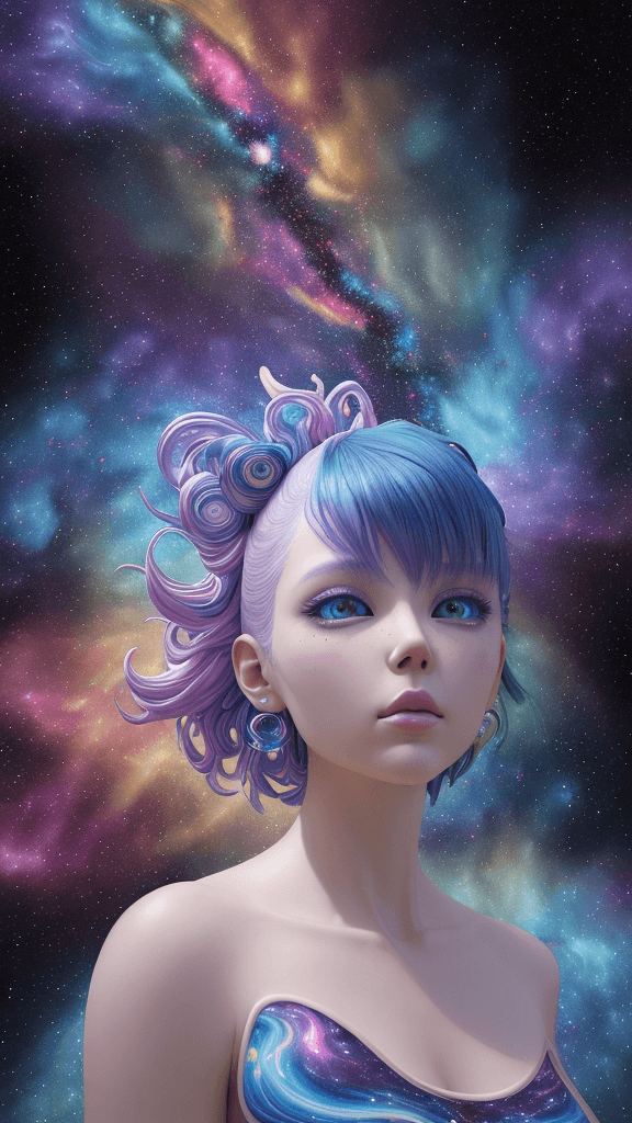AI generated: "hey girl im on acid i can feel my soul", complex celestial-energy background, colorful best image q...