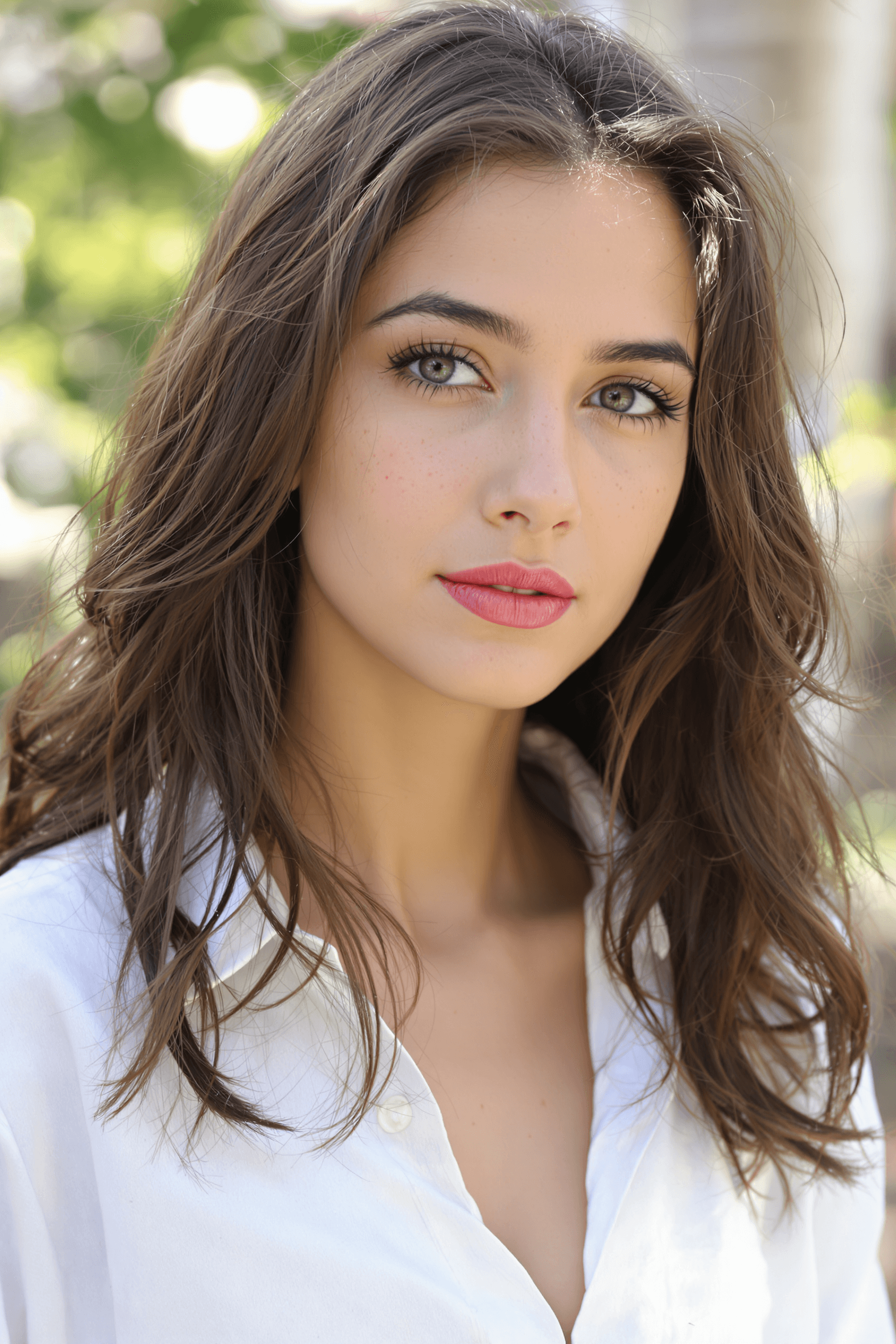 AI generated: A realistic portrait of a woman in her early 20s, natural beauty, minimal makeup, soft and even skin...