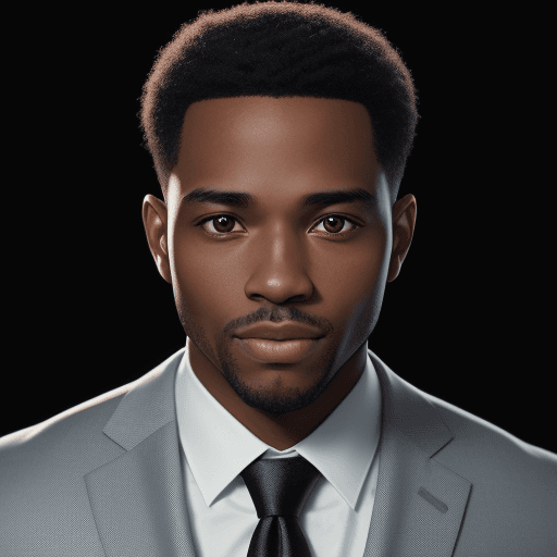 AI generated: 8k linkedin professional profile photo of a black man in a suit with studio lighting, bokeh, corpora...
