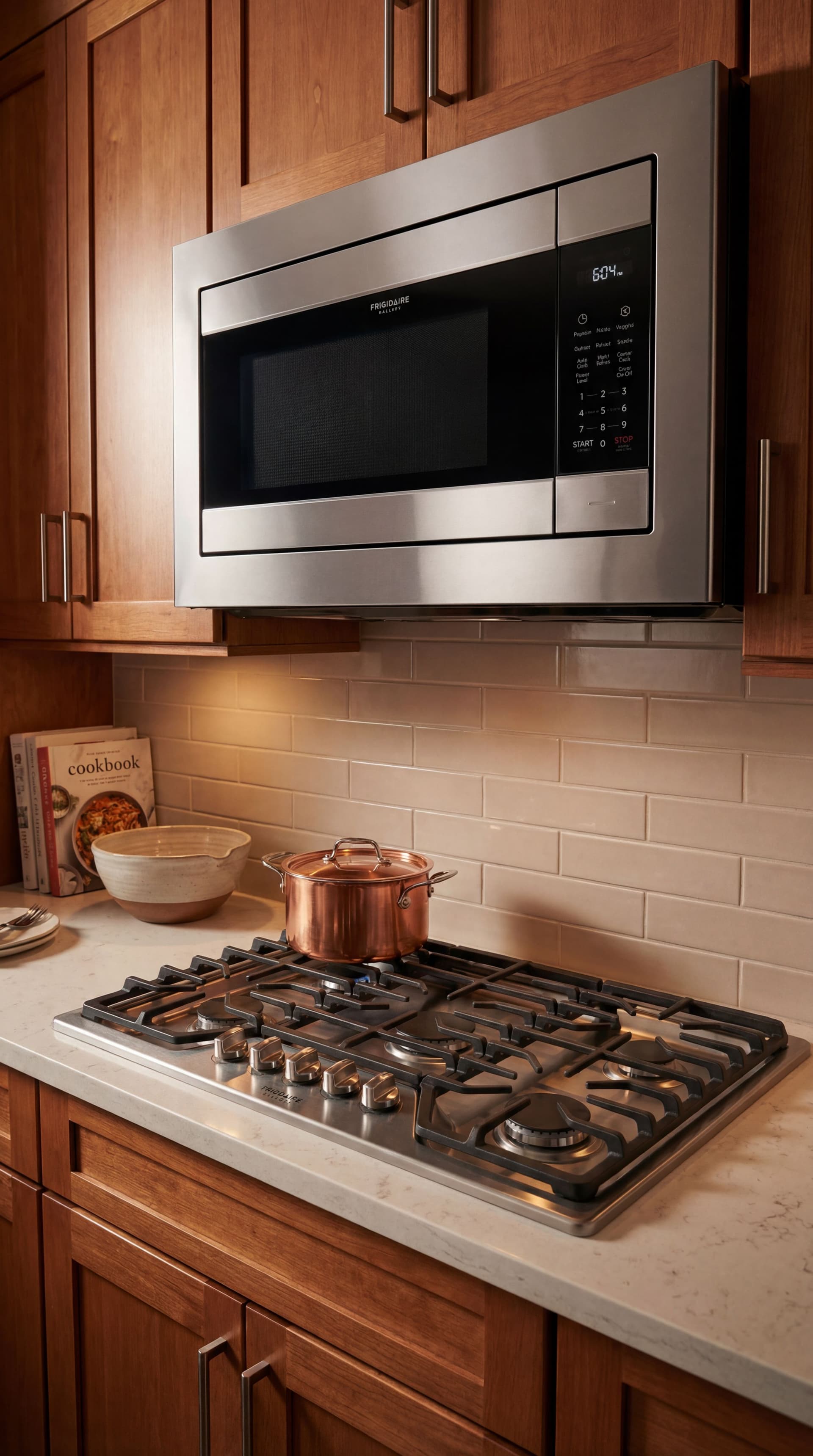 AI generated: Create the Frigidaire FGMO226NUF Frigidaire Gallery 2.2 Cu. Ft. Built-In Microwave in a real world s...