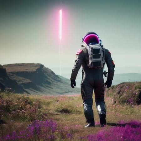 Neon Ground Astronaut
