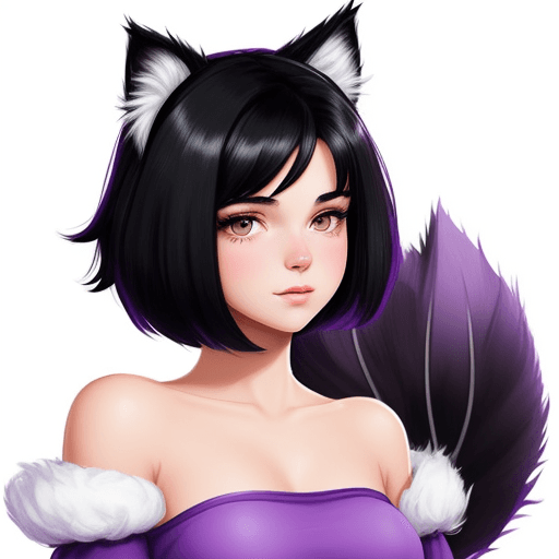 AI generated: a simple cartoon of a beautiful 18 year old woman with black hair, white background, princesscore, I...