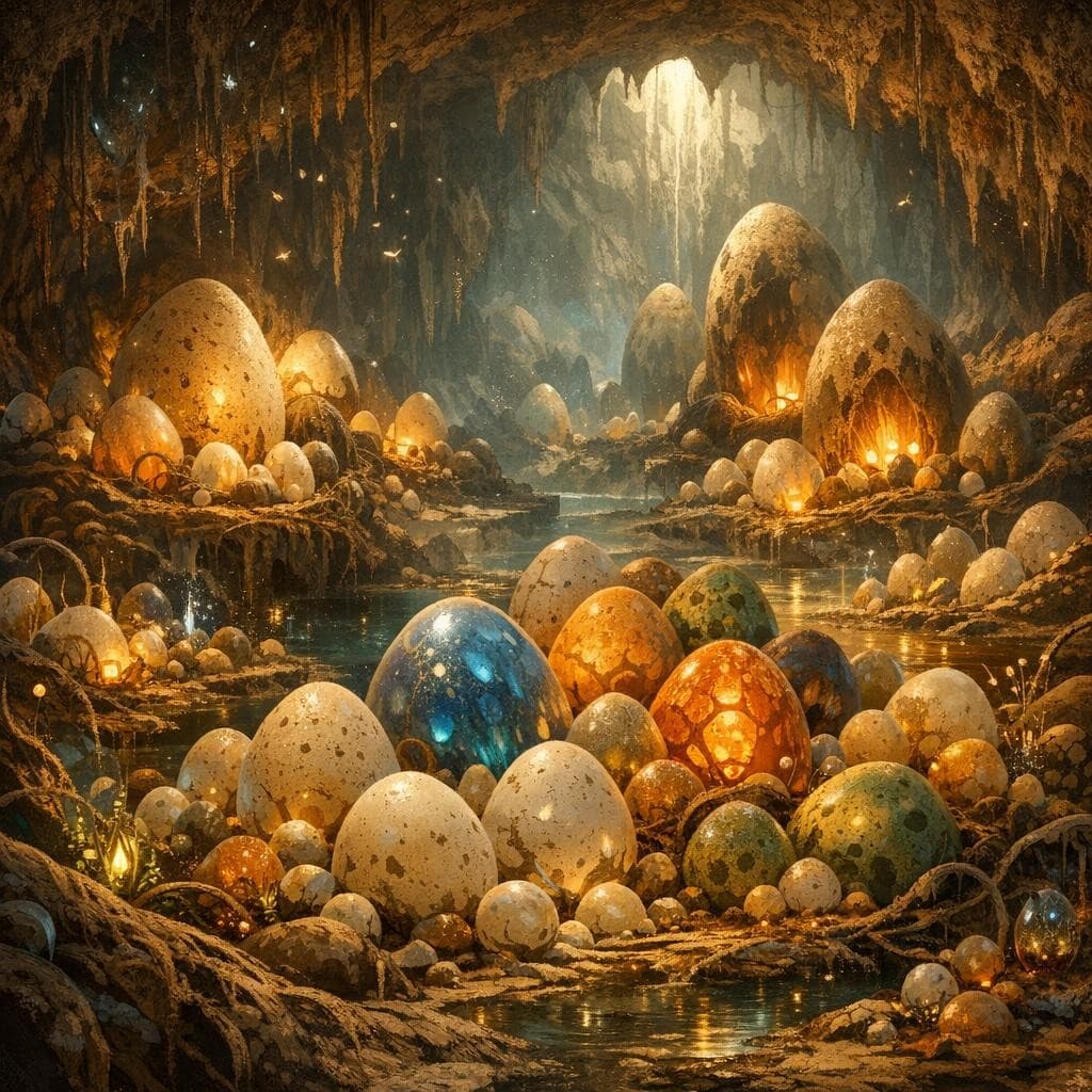 AI generated: Create a new and unique environment/Biome of  Instinct→ The Reproductive Den (Land of Survival and G...