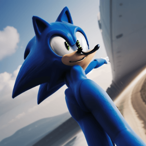 AI generated: Sonic the hedgehog with female body, bodysuit
high detail