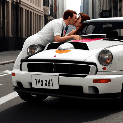 AI generated: gay cars kissing