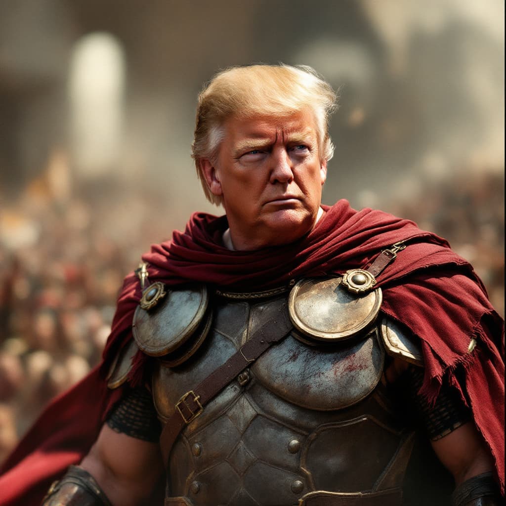AI generated: trump is gladiator 