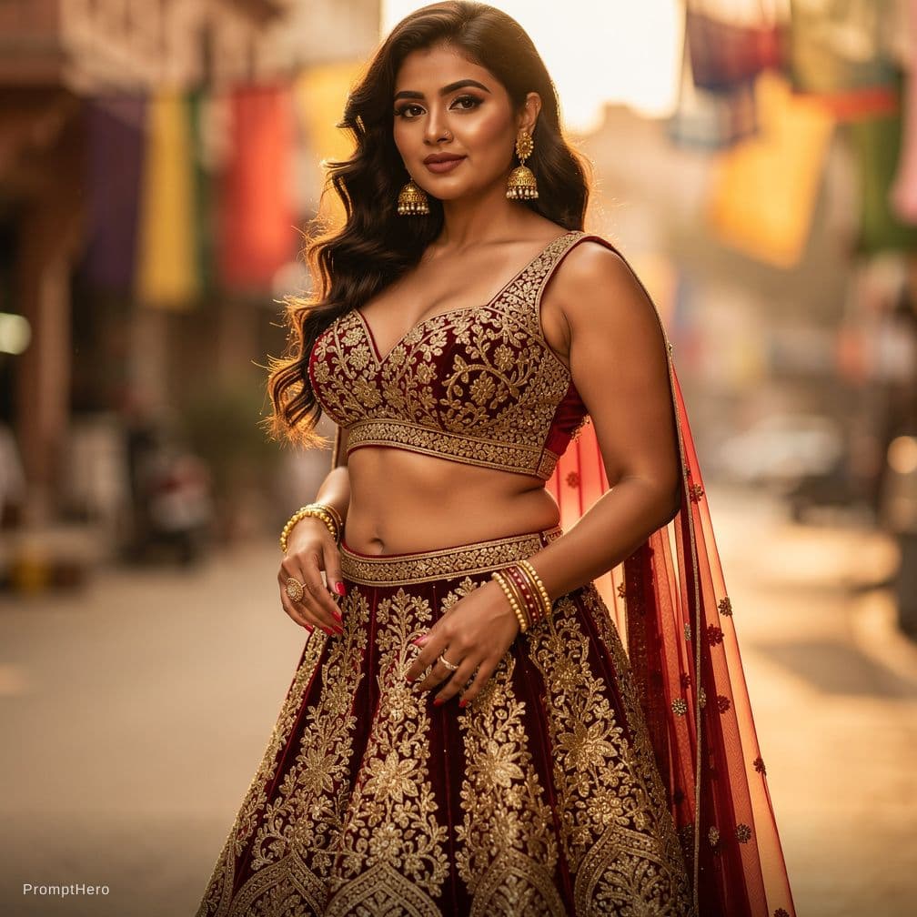 AI generated: Create a young sexy girl in india style. and look like sexy. Curvy Ass 