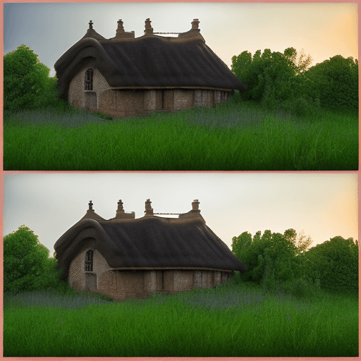 AI generated: Grid of four square photos of the same photo during different times of the day, scene of a beautiful...