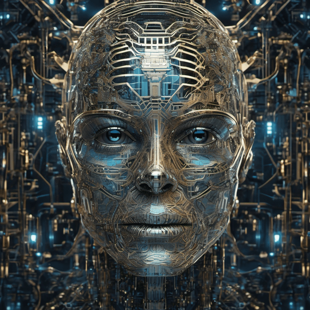 AI generated: A stunning illustration of an ethereal neural network organism, face is robotic skeleton, stunning f...
