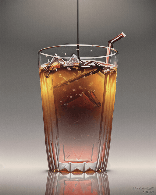 AI generated: Capture of 1 cup Iced tea, the cup is plastic, very tall height, 3d, realistic, intricate artwork . ...