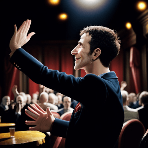 AI generated: profile picture of a man giving ovation in a comedie club
