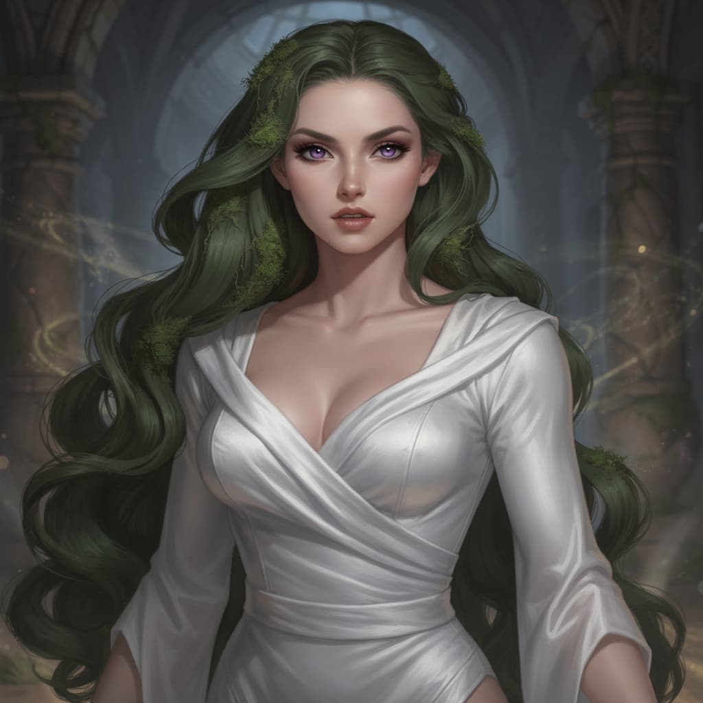 AI generated: Mid-evil fantasy world, Wheel of Time   
Female
    - Flawless, statuesque beauty. She stands tall w...