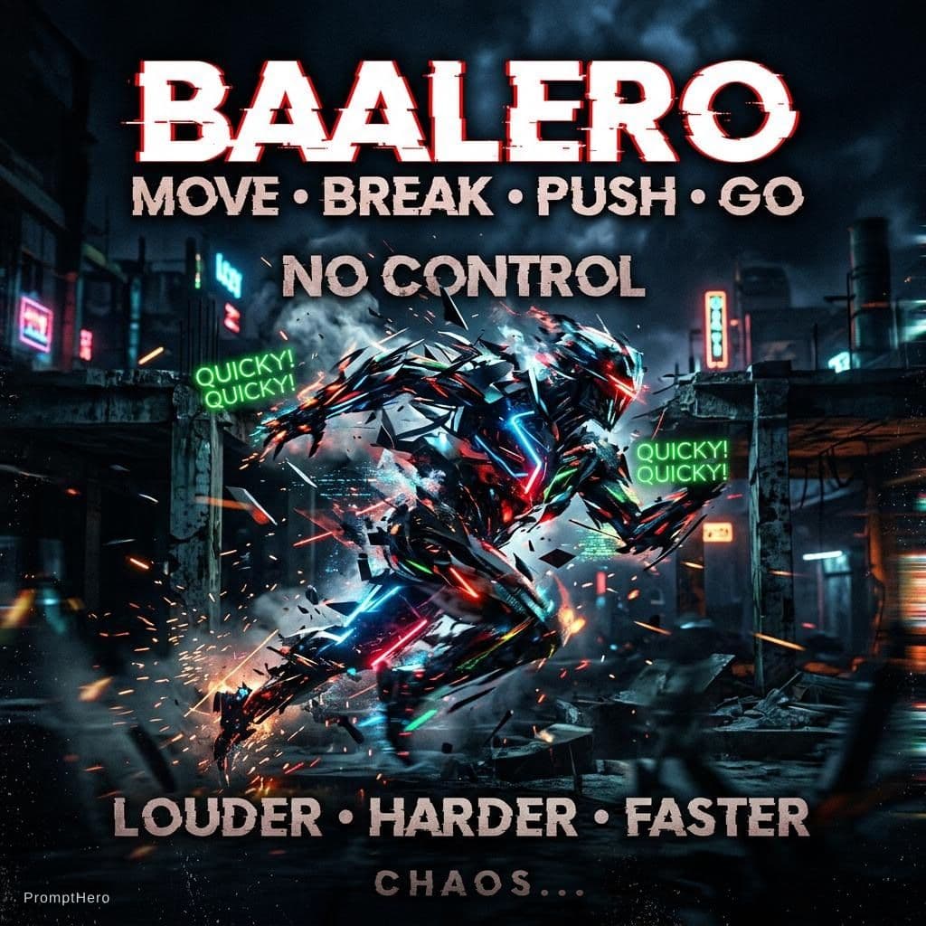 AI generated: [Intro – noise, tension]

[whisper]
Feel it…

[Drop]
Move
Break
Push
Go

[spoken]
No control

[Drop]...