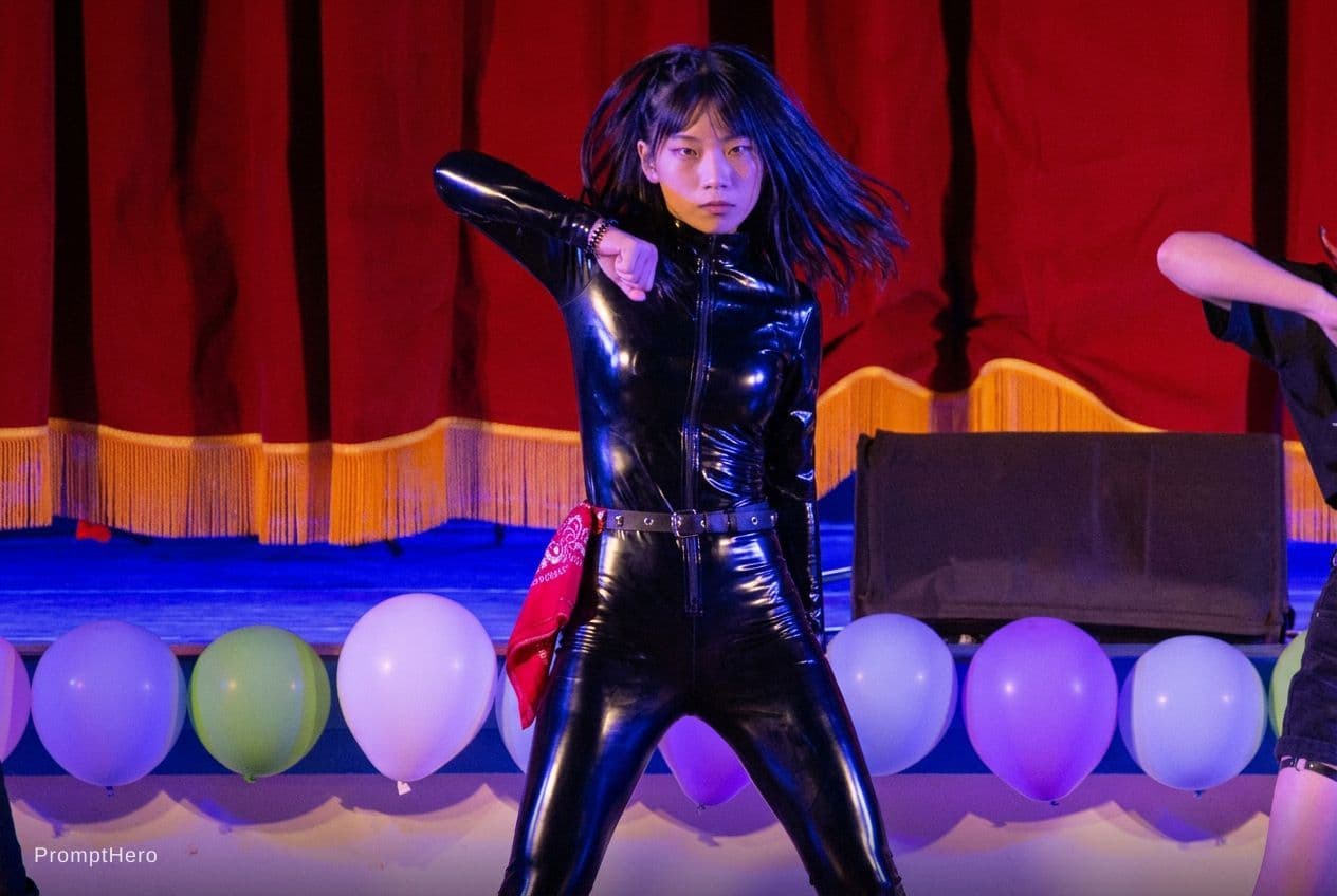 AI generated: black latex suit