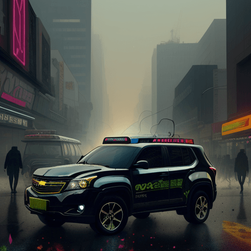 AI generated: city of pollution, with acid rain in the city, realistic, no huge smoke cloud, people walking around...