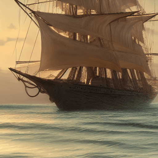 AI generated: Photo of a ultra realistic sailing ship, dramatic light, pale sunrise, cinematic lighting, battered,...