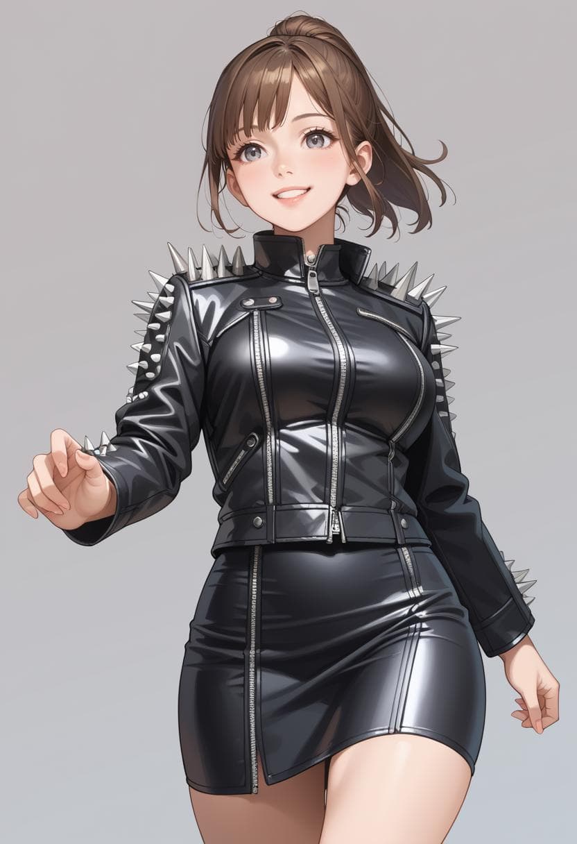 Spiked Leather Jacket - Image 1