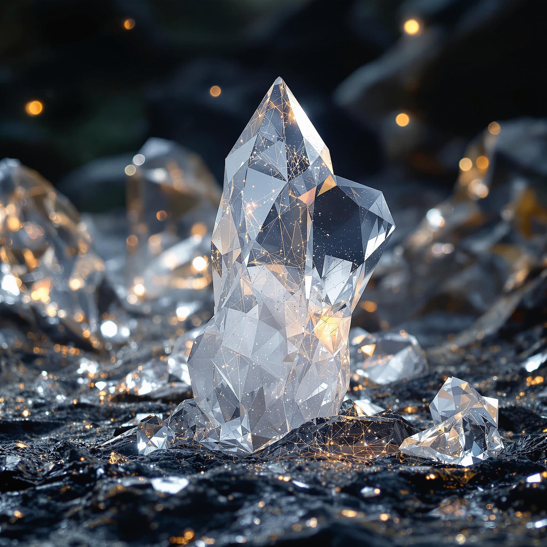 AI generated: a futuristic crystal, realistic, picture