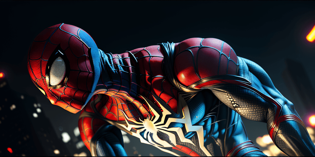 AI generated: spider-man, venom, symbiosis, 8k, hd, contour light, high contrast, neon, depth of field, ultra deta...
