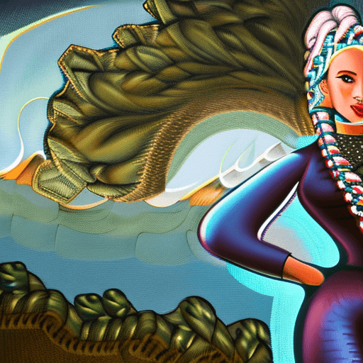 AI generated: portrait of a Lumberjack woman with huge beautiful braid, wearing tight-fitting outfit, intricate ac...