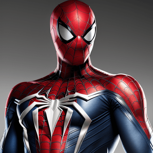 AI generated: High resolution futuristic spiderman, his suit should be white with gold, it should look very impres...