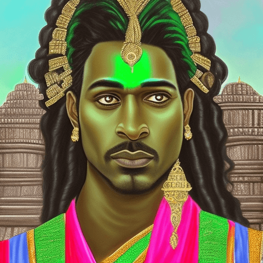 AI generated: masterpiece, best quality, renaissance style black man, dark Silver Long waves hair, Bare shoulder, ...