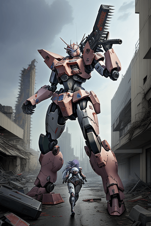 AI generated: (masterpiece), best quality, <lora:csm_denji-10:0.8>, Mecha, <lora:OG_Mecha:0.8>, chainsaw arms, Den...