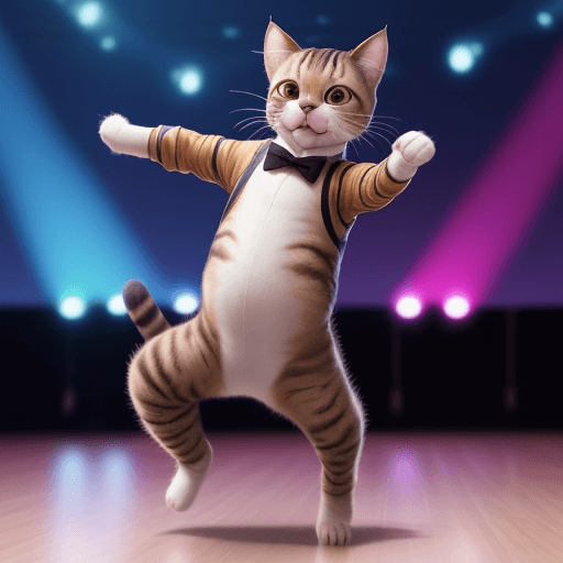 AI generated: gato epico bailando el baile de tilin