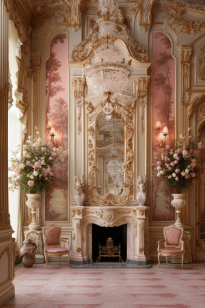 AI generated: A traditional design with ornate details, pastel colors & vintage color style on exterior walls, cla...