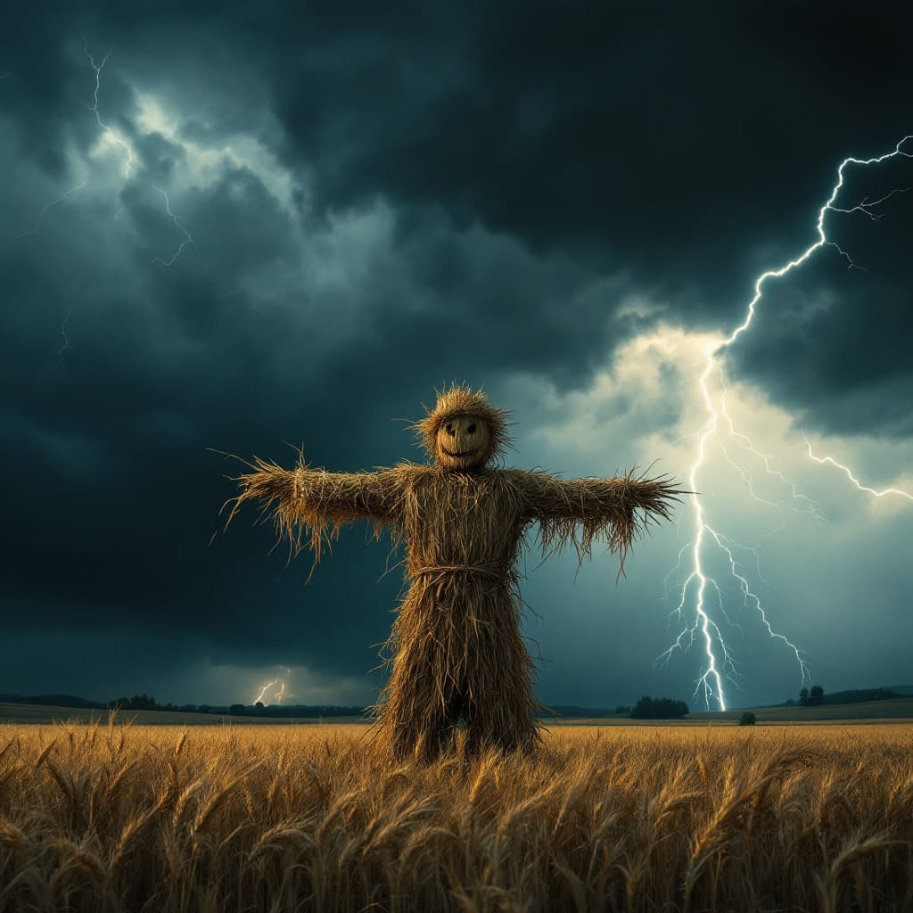 AI generated: Imagine a dramatic scene in the midst of a thunderstorm, with dark, brooding clouds swirling overhea...