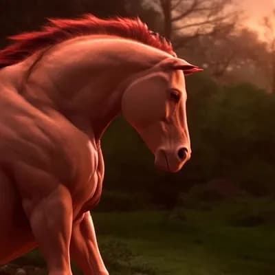 AI generated video: I red horse running
