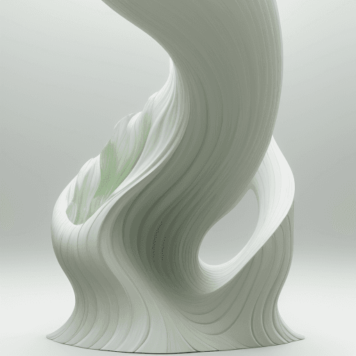 AI generated: in the style of naturalistic rendering , organic flowing forms , lightwhite and light emerald , casp...