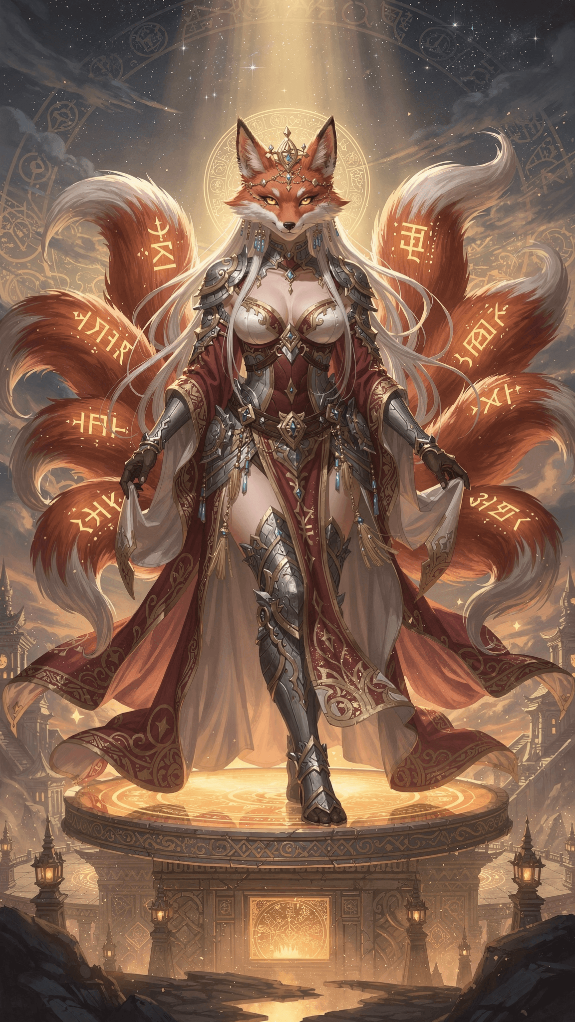 AI generated: Sexy female furry fox hentai goddess  