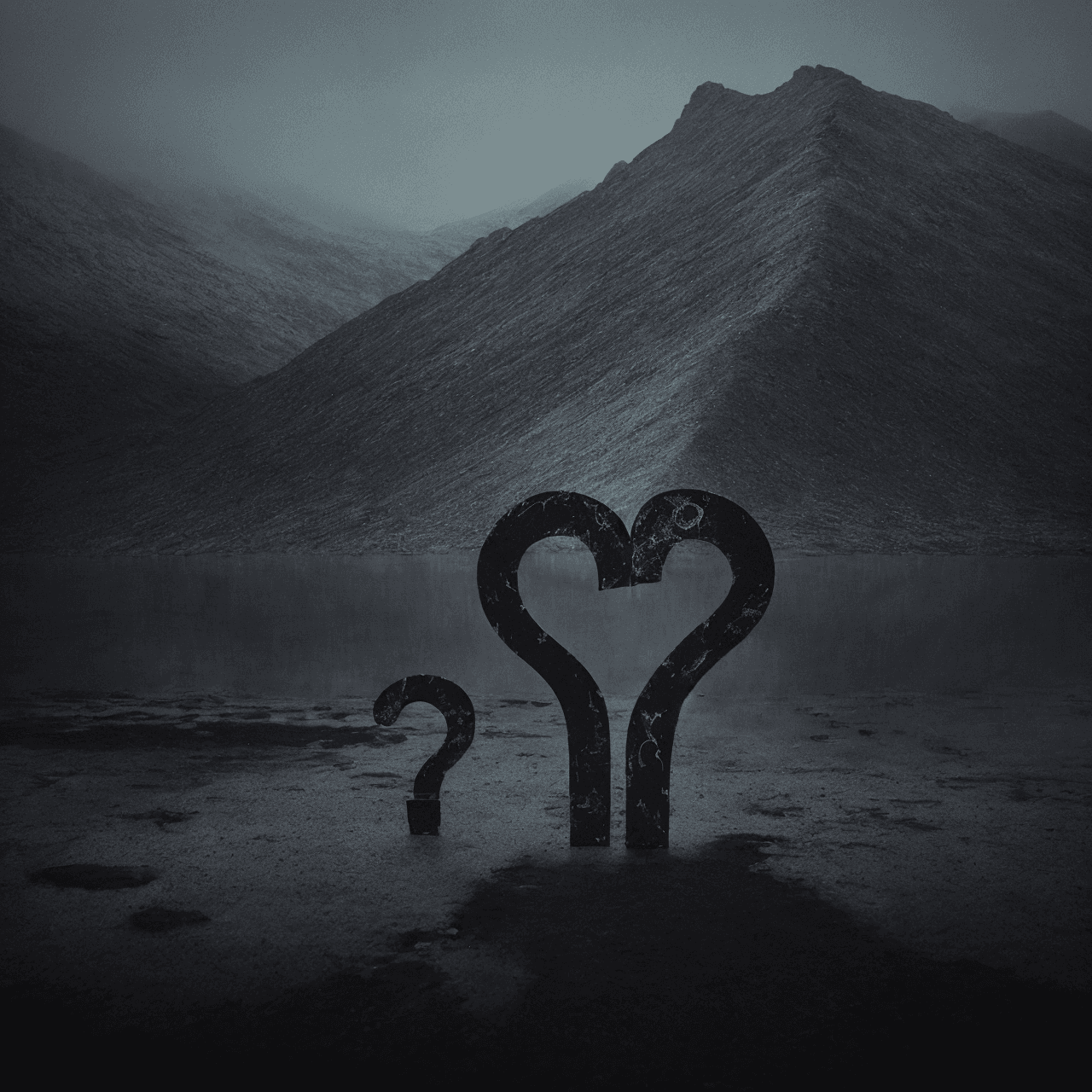 AI generated: (question mark, a broken heart, depression, morbid:1.3) , (dark art by Wojciech Siudmak:0.501) and N...