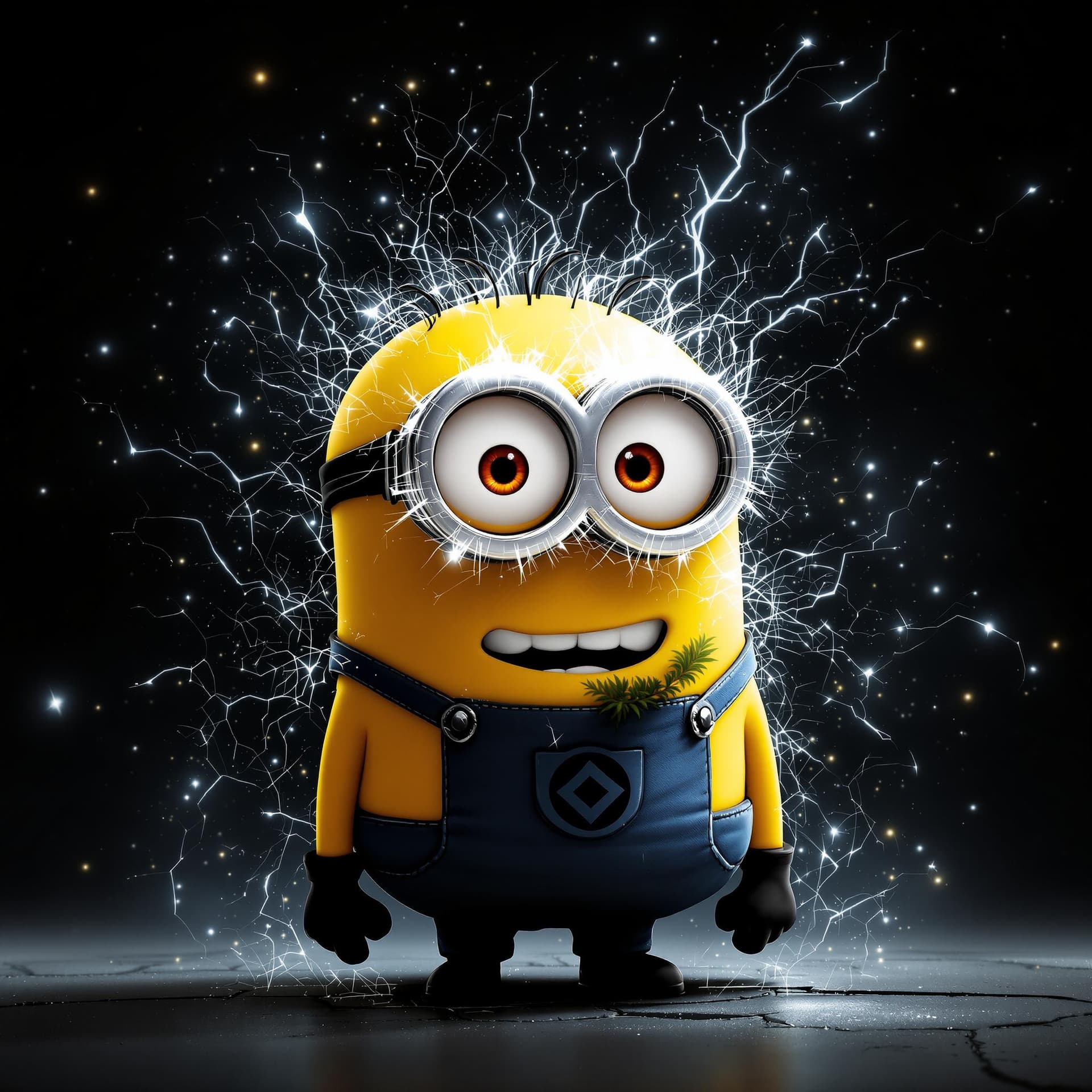 AI generated: Minion wallpaper, Minion, hd background, in the style of chiaroscuro technique, suehiro maruo, energ...
