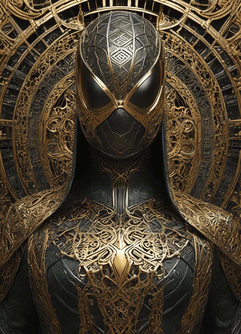 AI generated: octane render of cyberpunk samurai by   Tsutomu nihei, looking at the camera, (chrome silk with intr...